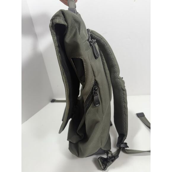 TUMI T-Tech Bag Olive Convertible Ballistic Messenger Bag Padded Backpack - Picture 7 of 12